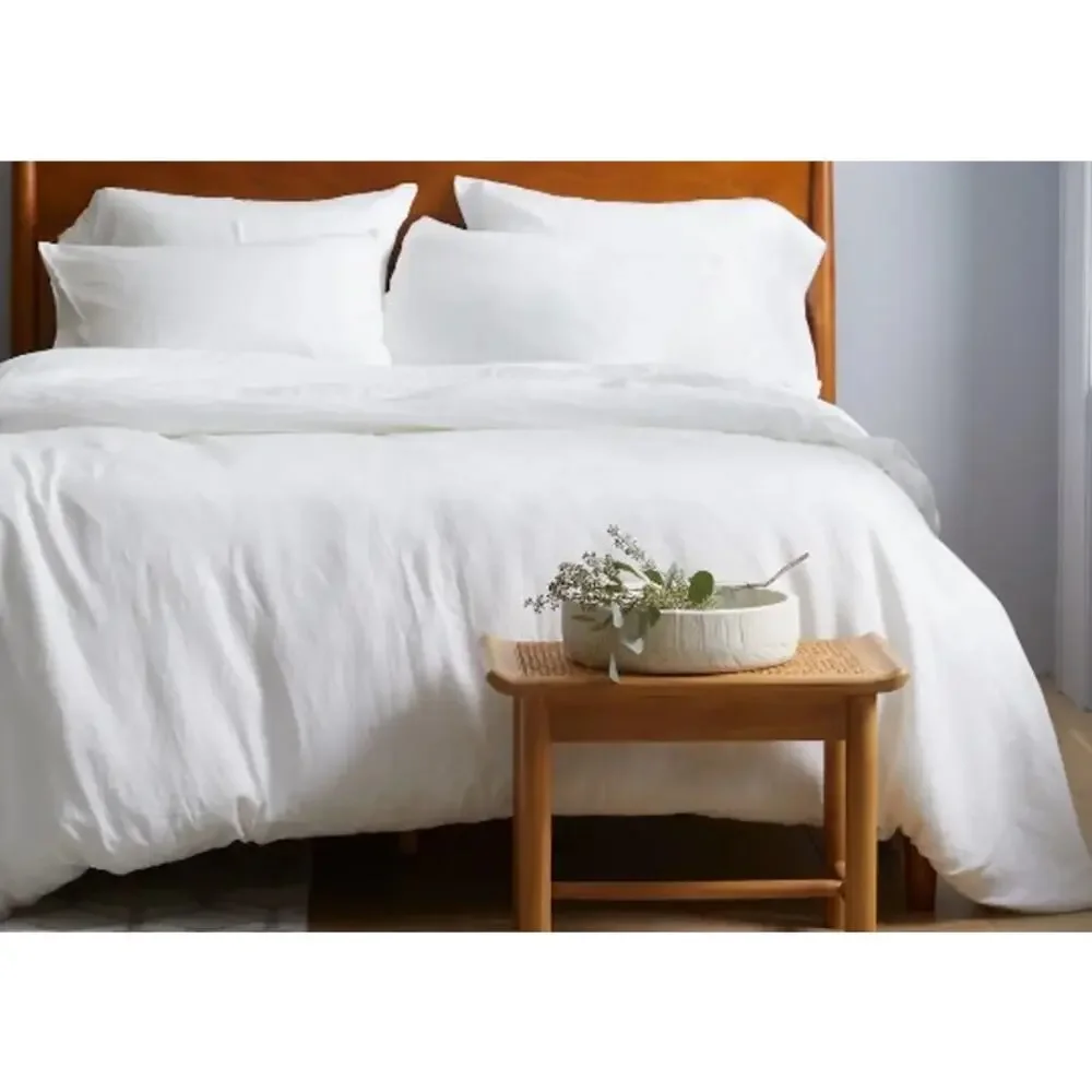 Quince White Twin  Linen Duvet Cover 100% European Flax NEW No Insert/Shams